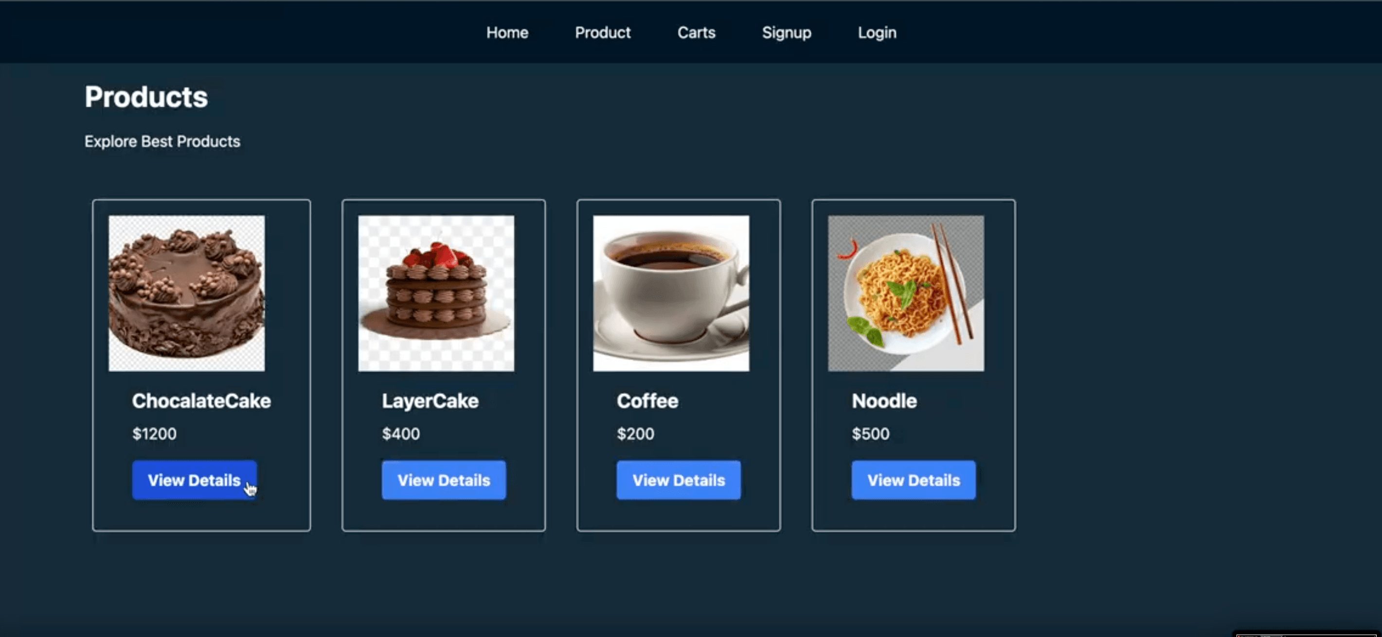 Food Store Web Application - Screenshot 2