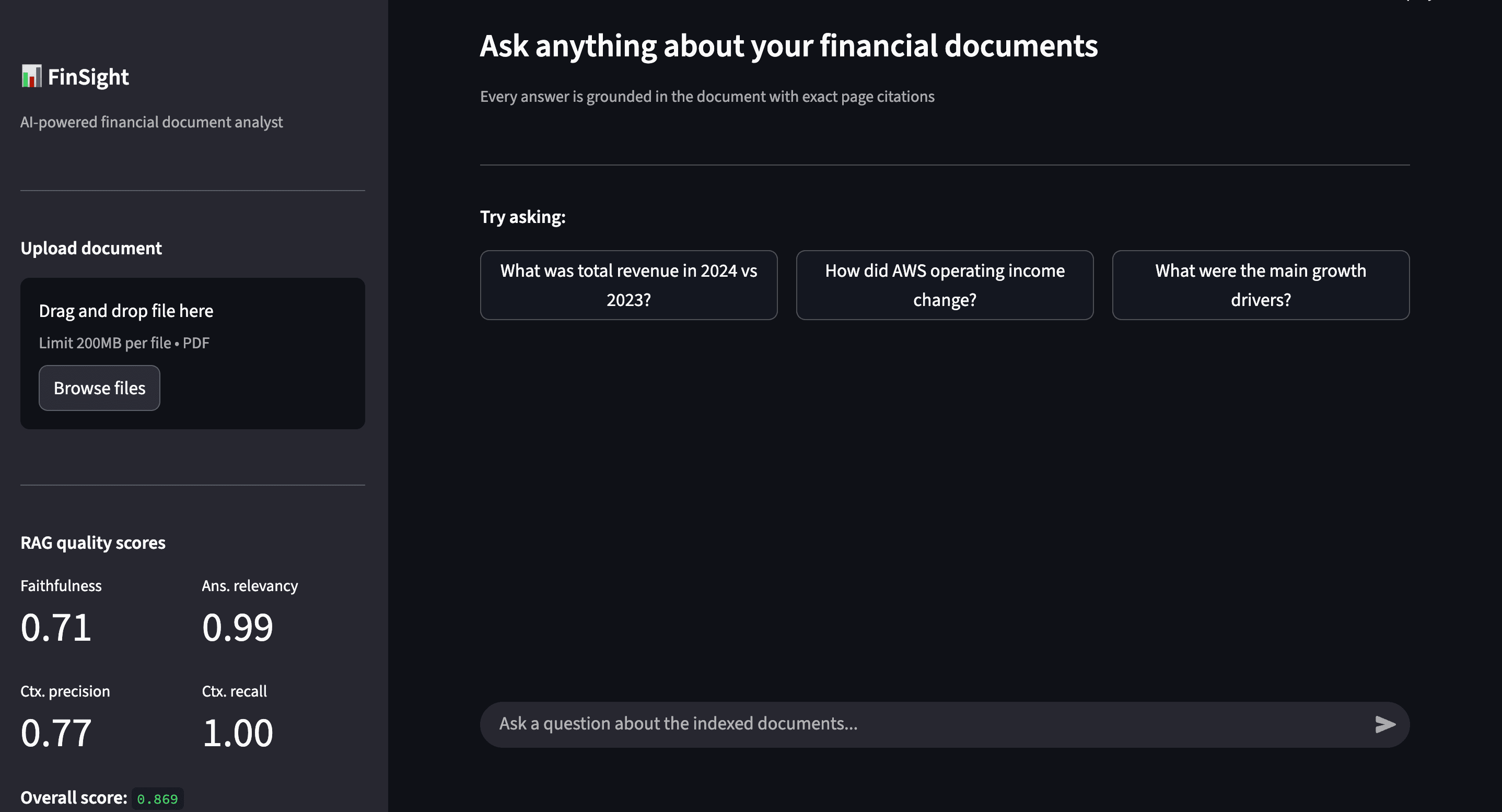 FinSight - Financial Document Intelligence - Screenshot 1