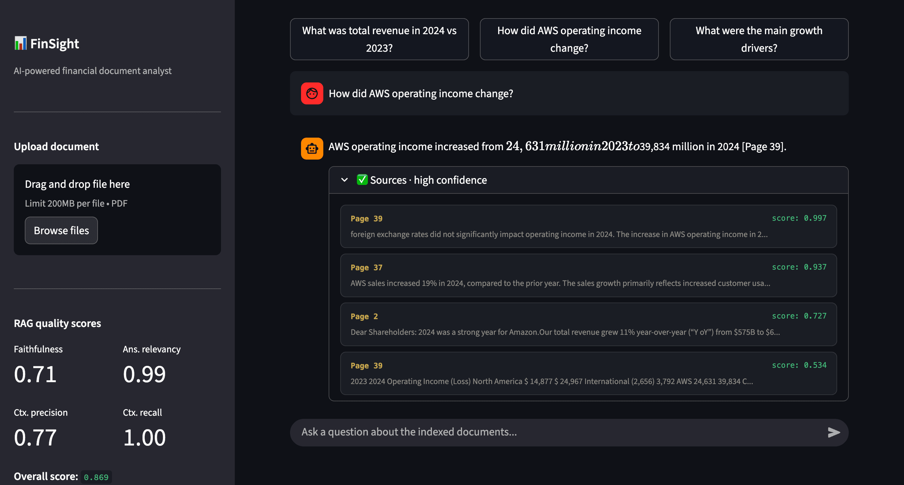 FinSight - Financial Document Intelligence - Screenshot 2